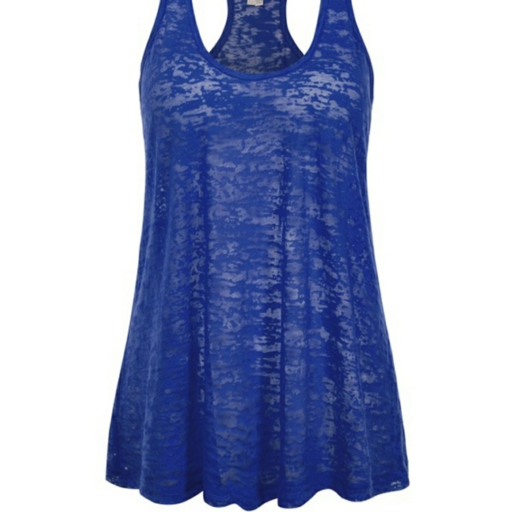 Women's Loose Fit Sheer Racerback Tank Top